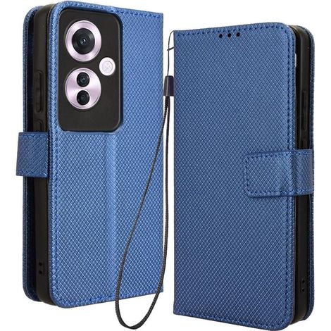 Funda tipo libro para Oppo Reno 11F 5G, tipo cartera con imán inteligente, azul. (1/5)