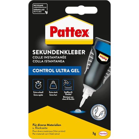 Super Glue Ultra Gel Matic, colle extrêmement puissante et flexible, 3 g de colle universelle résistante aux chocs et à l'eau pour le papier, le bois, le plastique et le métal (1/5)