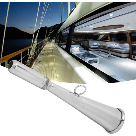 Corne de brume portative en acier inoxydable 304 de qualité marine avec embout amovible, son clair, adaptée à un usage nautique (2987S) (1/5)