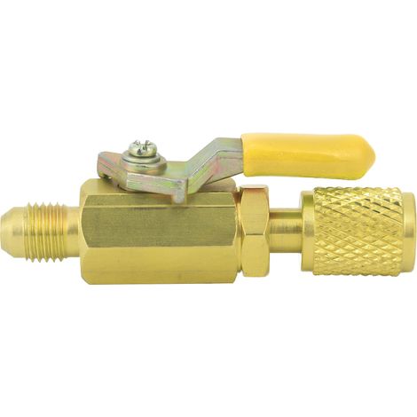Robinet D Arrêt Manuel En Laiton 1/4 Pouces Pour R410a R134a R12 Systèmes De Réfrigération Climatisation Automobile 1 Pièce (1/5)