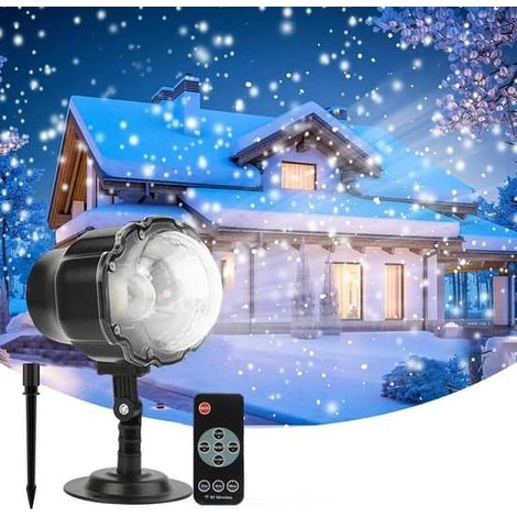 Projecteur de Noël extérieur - Projecteur LED étanche effet neige - Haute luminosité - Télécommande RF et minuterie incluses (1/5)