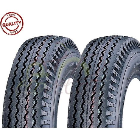 2 Pneumatici COPERTONI 4.00-10 RINFORZATI 6PR GOMME 69N per Ruote Carrello RIMORCHIO APPENDICE Union