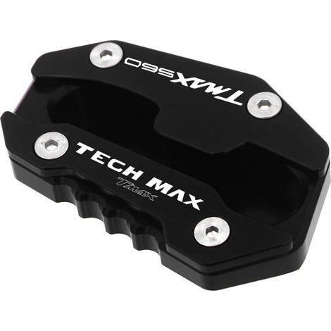 (Avec logo noir) Extension de béquille latérale pour moto Yamaha TMAX560 Tech Max 2020-2023 - Accessoires TMAX 560 maxpower