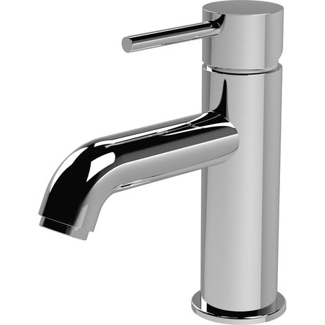 Contemporary Cauldon Round Mono Basin Mixer Tap & Push Button Waste - Chrome - Balterley