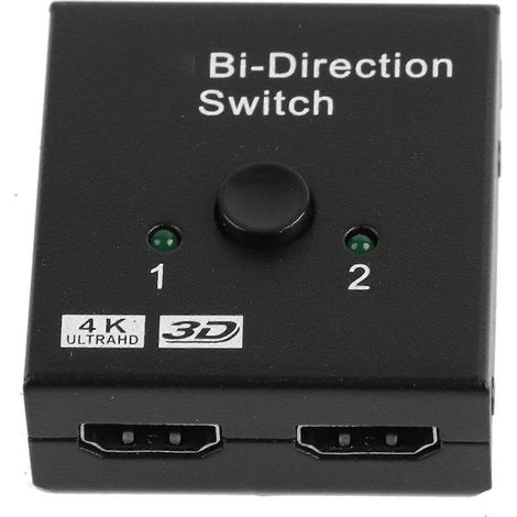 Commutateur haute définition 2 entrées vers 1 sortie, distributeur haute définition, commutateur d'interface multimédia haute définition bidirectionnel, prend en charge la 4K. (1/5)