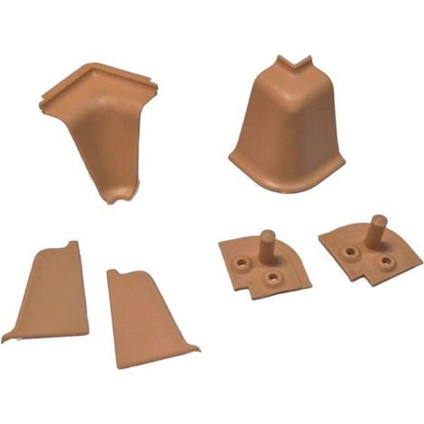 Kit terminali tappi e angolari per alzatina accessori top cucina vari colori colore: beige triangolare