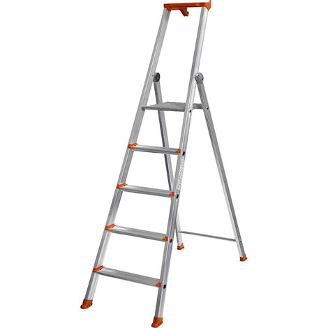 Centaure – Escabeau aluminium PRO 54 – 6 marches – Plate-forme antidérapante 250x250mm – Charge max 150kg – Articulation haute résistance (1/10)