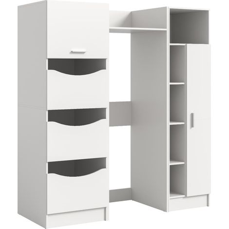 Free Waschmaschinenschrank 4 Türen, 2 Klappentüren, 2 Regale Weiß. (1/5)