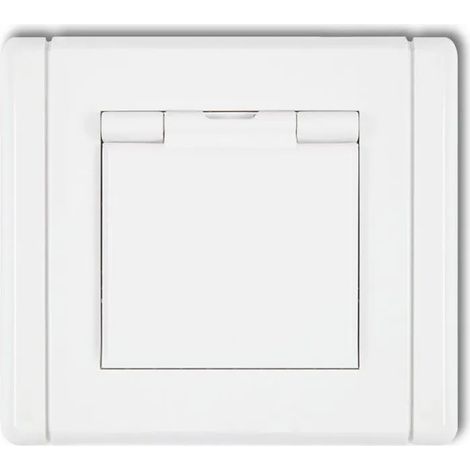Prise flexible étanche aux éclaboussures avec/sans couvercle (rabat blanc) blanche fgpb-1zp (1/3)
