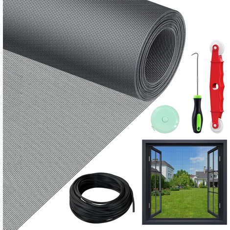 1 Rouleau Moustiquaire, 150x500cm Fibre De Verre, Sans Percage Avec Outils, Recoupable Pour Fenêtre Porte-fenêtre Salon