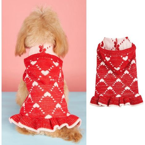 Jersey de punto con forma de corazón para perros pequeños, ideal para el Día de San Valentín, Jerseys rojos, Ropa para mascotas, Talla XS, gris (1/5)