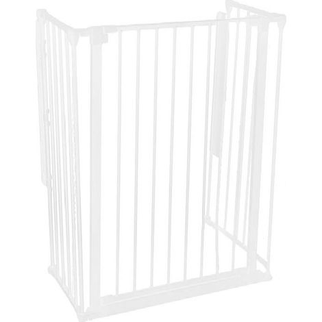 Safetots Extra Tall Multi Panel Fire Surround, 51cm Deep x 72cm Wide, White, 105cm High, Baby and Toddler Fire Guard