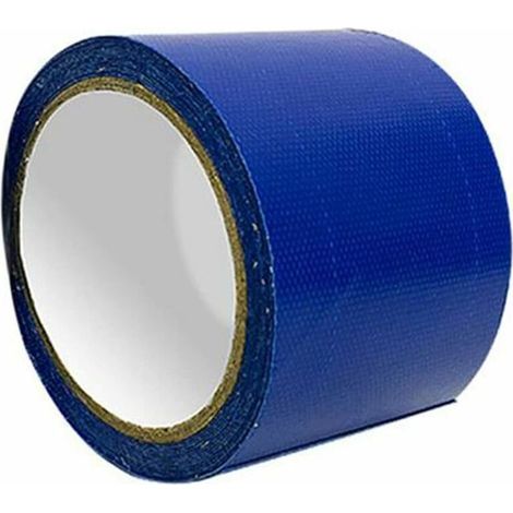 Ruban de réparation spécial bâche - Résistant à la pluie - Ruban adhésif de réparation pour bâche - Pour store - 8 cm - Longueur : 500 cm - Bleu (1/5)