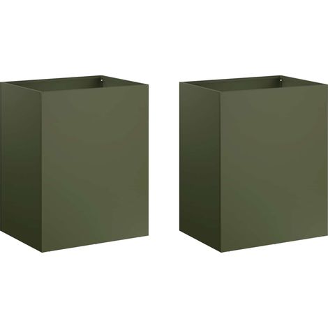Cache-pot de jardin 2 pc Vert olive 40 x 30 x 50 cm vidaXL