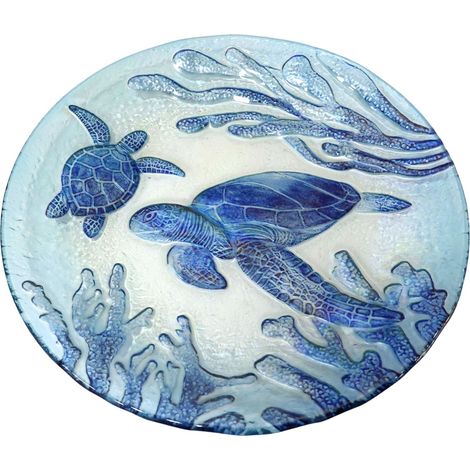 Schildkrötenteller aus Glas, elegante Wasserdekoration