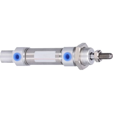 Vérin pneumatique miniature 20mm alésage MI20x25, tige piston inox, mouvement alternatif, équipement pneumatique compact. (1/5)