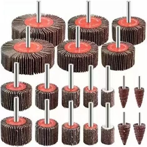 Pack of 20 abrasive flap wheels, 80 grit – For sanding and polishing wood and metal – Compatible with drills and grinders (1/5)