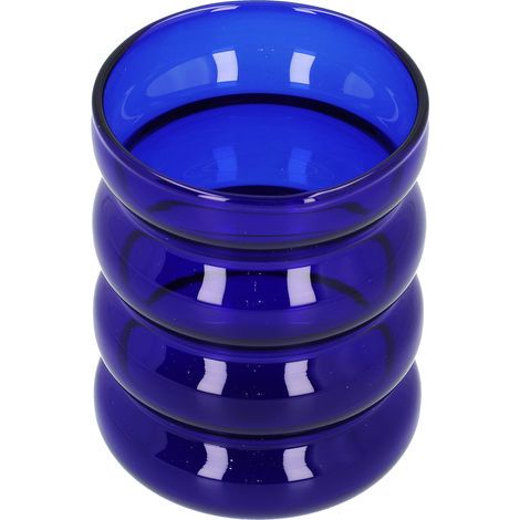 Verre en verre borosilicate haute résistance à la chaleur, motif joint bambou, tasse à lait bière café, bleu (1/5)