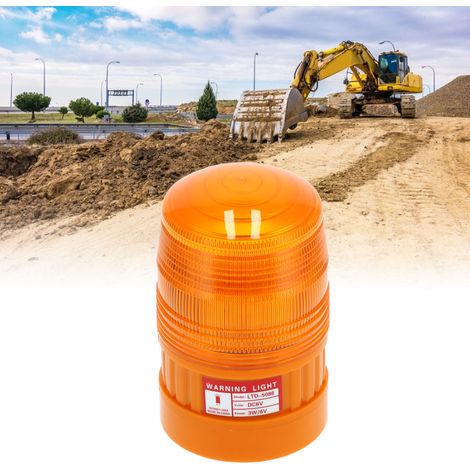 Feu de signalisation à LED alimenté par batterie, feu de chantier magnétique monté au plafond, feu clignotant d'obstruction routière, feu de signalisation orange. (1/5)
