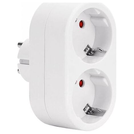 Prises électriques, multiprise murale 2 en 1 avec protection contre les surtensions, 16a, blanc (1/5)