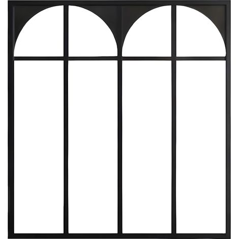 Vetrata atelier in alluminio termico nero stile art déco 120 x 105 cm (L x H) – ARCADEA
