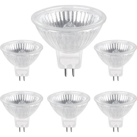 Bombilla Halógena GU5.3 50W 220V, 680lm Blanco Cálido 2700K Regulable, Bombilla Foco Halógena MR16, pack de 6 (1/4)
