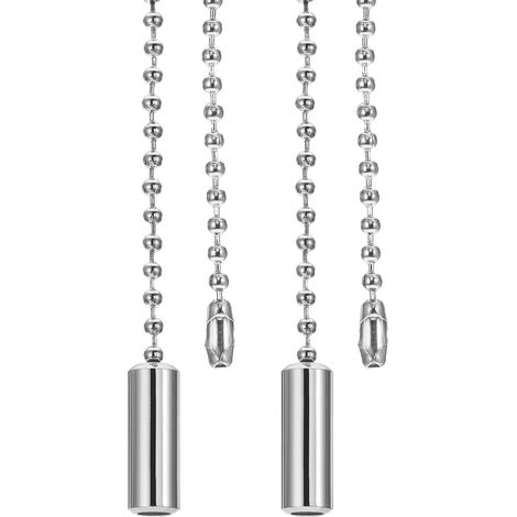 1M Chaîne de Traction Cylindre Pendentif 2 Pcs Argenté  3,3ft Rallonge de Cordon à Tirettes Perlées pour Ventilateur de Plafond Lustre, Lampe de Table, Interrupteur à Tirette (1/5)