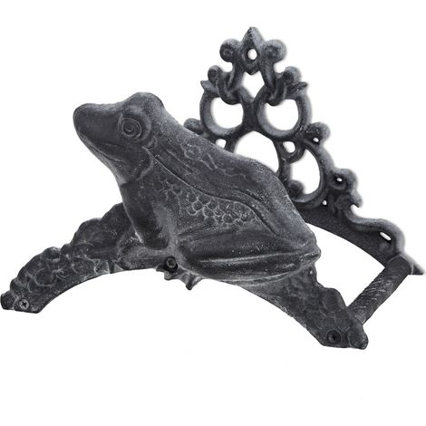 Porte tuyau d'arrosage support décoratif jardin 45 x 30 x 30 cm en fonte gris (1/4)