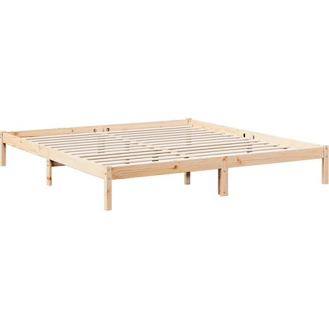 Massivholzbett Extra Lang ohne Matratze 180x210 Kiefernholz vidaXL (1/5)