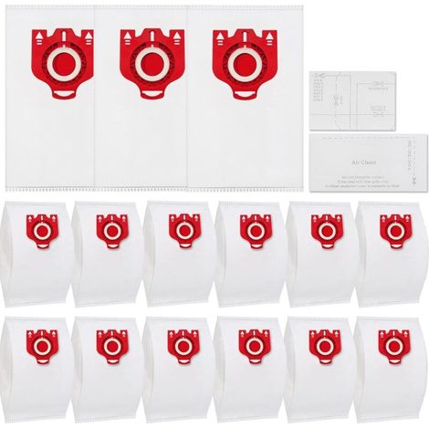 12 bags + 2 filters FJM vacuum cleaner bags for Miele 9917710 Hyclean 3D Efficiency Hoover replacement bags for Miele FJM vacuum cleaners Miele Compact C2 C1 Complete C1 C2 C3 S241 S290 S300i S500 S70