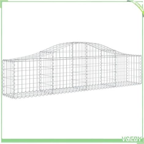 Panier de gabions arqué - FAFEICY - 153382 - 200x30x40/60 cm - Fer galvanisé - Fil 3,5 mm (1/4)
