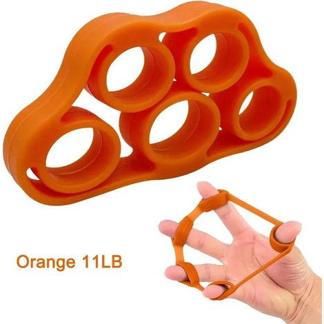 (Orange, 5 kg) Appareil d'exercice en silicone pour cinq doigts, extenseur de poignet, renforceur de préhension