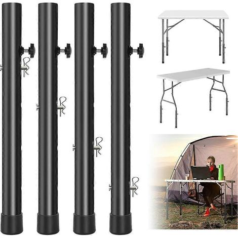 Rallonge de pied de table pliante, rallonge de pied de table en métal, support de pied de table pliante robuste à 4 positions/hauteurs (1/5)