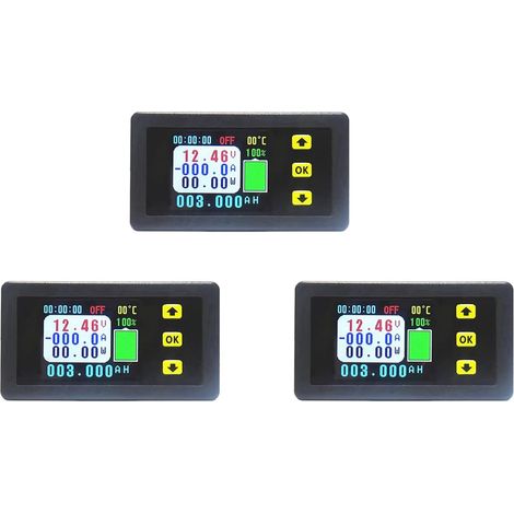3X Compteur de Tension et de Courant VA7510S, 100A 6-75V/0V-120V DC AmpèRemèTre VoltmèTre Moniteur Sortie Charge et Décharge de la Batterie (1/5)