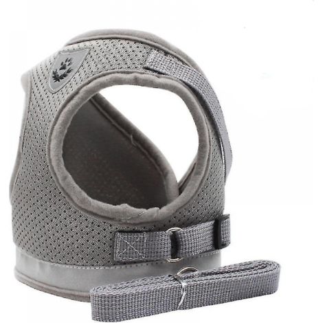 Arnés para gato, talla XS, color gris, correas ajustables, hebillas de seguridad, malla transpirable, para paseos al aire libre. (1/5)