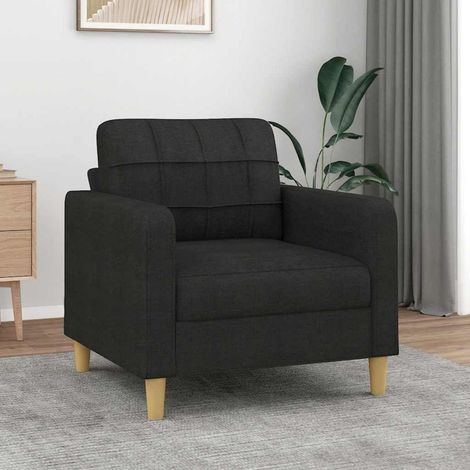 Sofasessel Schwarz 60cm Stoff mit Kissen und Armlehnen (1/5)