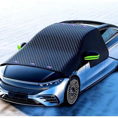 Housse de protection pour pare-brise de voiture, protection hivernale pour pare-brise, épaisse et résistante, compatible avec les voitures et les SUV. (1/5)