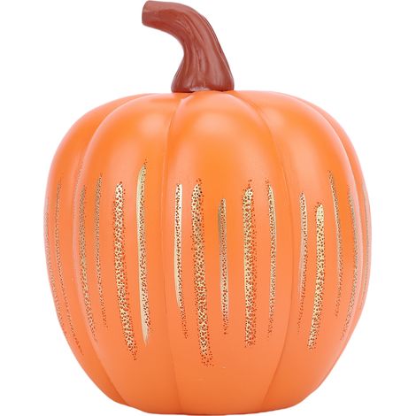 Citrouille lumineuse scintillante en résine, centre de table décoratif pour l'automne, Thanksgiving, les fêtes des récoltes, décoration intérieure, 18 x 15 x 15 cm / 7,1 x 5,9 x 5,9 pouces (1/5)