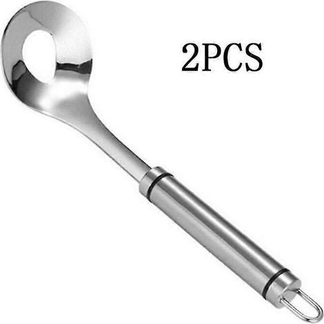 Fleischbällchenformer, 2-teiliges Set Edelstahllöffel, antihaftbeschichtet, mit Loch, langem Griff, zum Kochen, für Küche, Esszimmer, DIY (1/4)