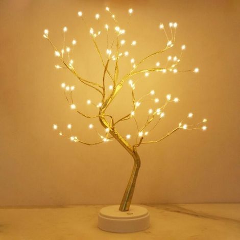 Arbre Lumineux LED, Arbre Lumineux Blanc Chaud, Lampe Arbre Lumineux Branches Réglables, 108 LED, pour la Décoration de Fête de Mariage, Alimentation par USB/Batterie (1/5)