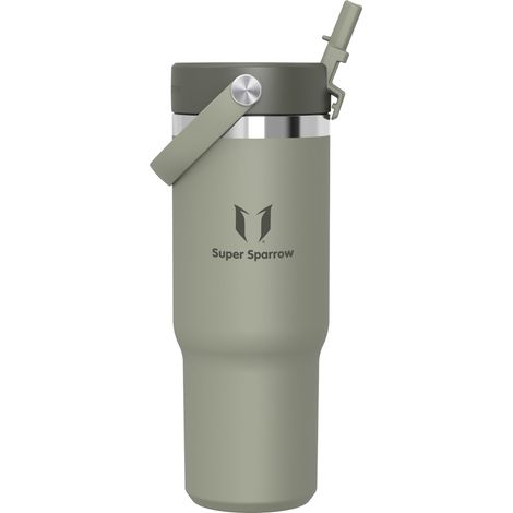 Gourde Isotherme avec Paille 900ml Tumbler Mug Isotherme Inox (1/5)