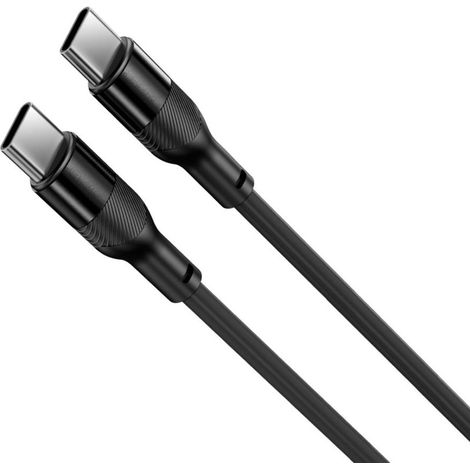 KSIX BCL060WAS02 NEGRO / CABLE DE CARGA Y DATOS 1 METRO / USB-C A USB-C / CARGA ULTRARRÁPIDA 60W