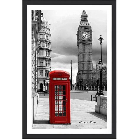 Cadre photo mural noir 40x60 cm plastique pour décoration intérieure (1/4)