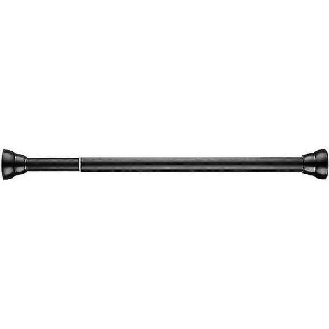 Barre de séchage du linge sans trou, barre de rideau de douche et barre de support télescopique pour chambre à coucher, noire, longueur réglable de 30 à 45 cm. (1/5)