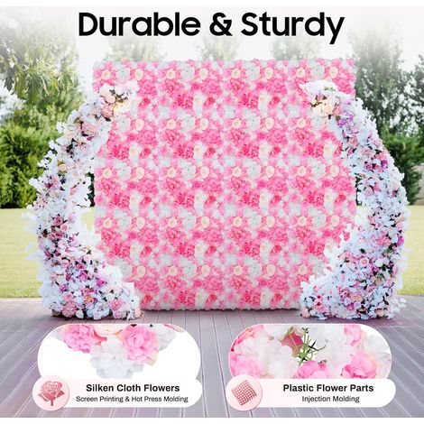 Lot de 20 panneaux muraux de fleurs artificielles en soie pour décoration de mariage, de rue, 40 x 60 cm (1/5)