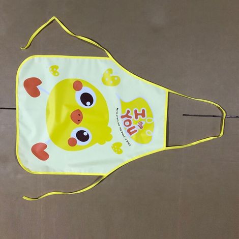 Ärmellose Kinderschürze zum Malen und Kochen, gelb, zum Schutz (1/5)
