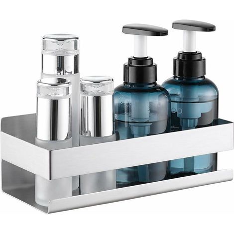 Wall-Mounted Shower Shelf, Bathroom Shelf, SUS304 Stainless Steel Basket Holder, 23CM Brushed Finish (1/5)
