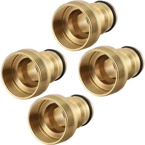 Hydrogarden 4er Pack Universal-Wasserhahnanschlüsse – Schnellkupplung & Schlauchadapter für Außengewinde