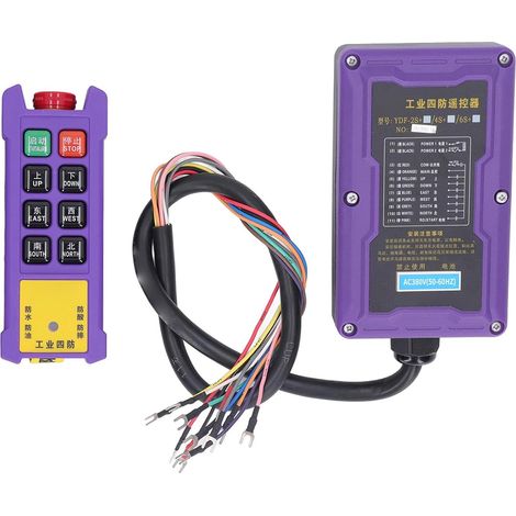 Contrôleur de Grue sans Fil avec Indicateur LED pour Pompes de Générateur IP67 étanche 8 Boutons pour Contrôle de Grue pour Chantiers de Construction (380V) (1/5)