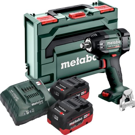Metabo SSW 18 LTX 550 BL Visseuse à choc sans fil 18 V 550 Nm Brushless + 2x batterie LiHD 5,5 Ah + chargeur + metaBOX